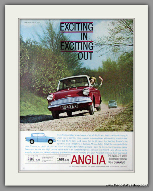 Ford Anglia. Exciting In And Out!! Original Advert 1961 (ref AD11410)