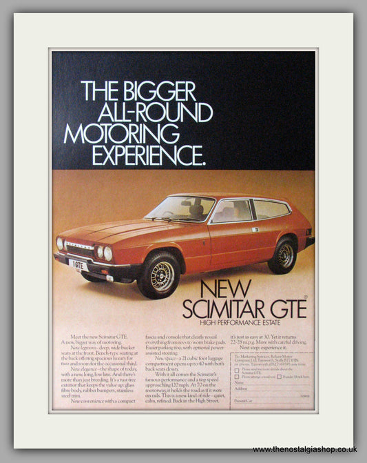 Scimitar GTE. Original Advert 1976 (ref AD11413)