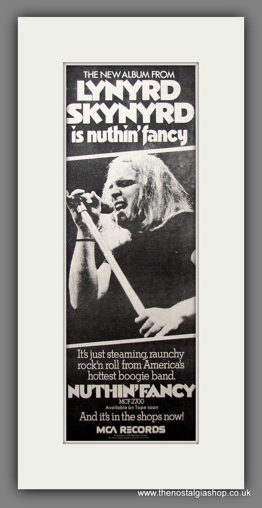 Lynyrd Skynyrd. Nuthin' Fancy. Original Advert 1975 (ref AD200234)