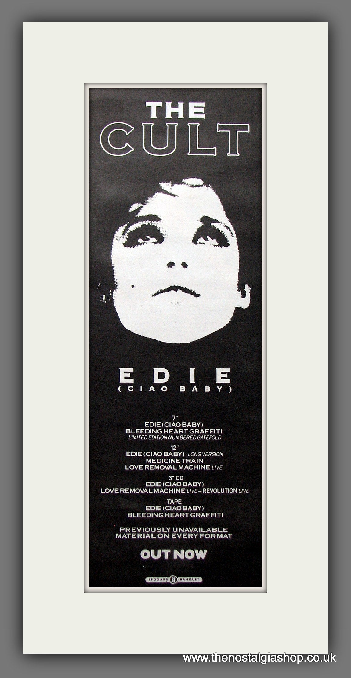Cult (The) Edie. Ciao Baby. Original Advert 1989 (ref AD200241)