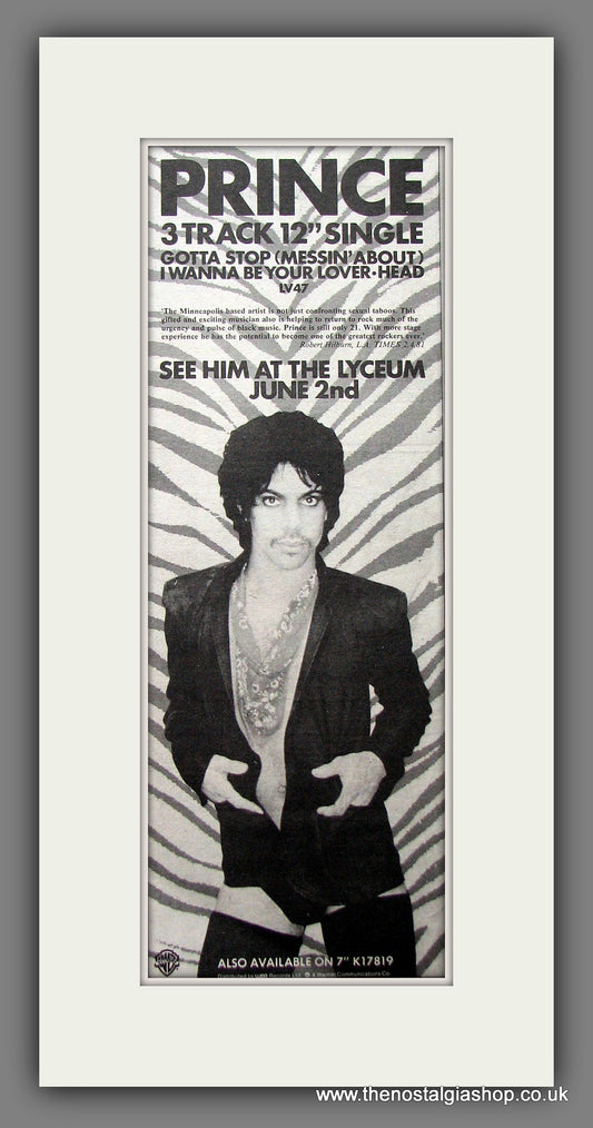 Prince Gotta Stop Messin' About. Original Advert 1981 (ref AD200251)