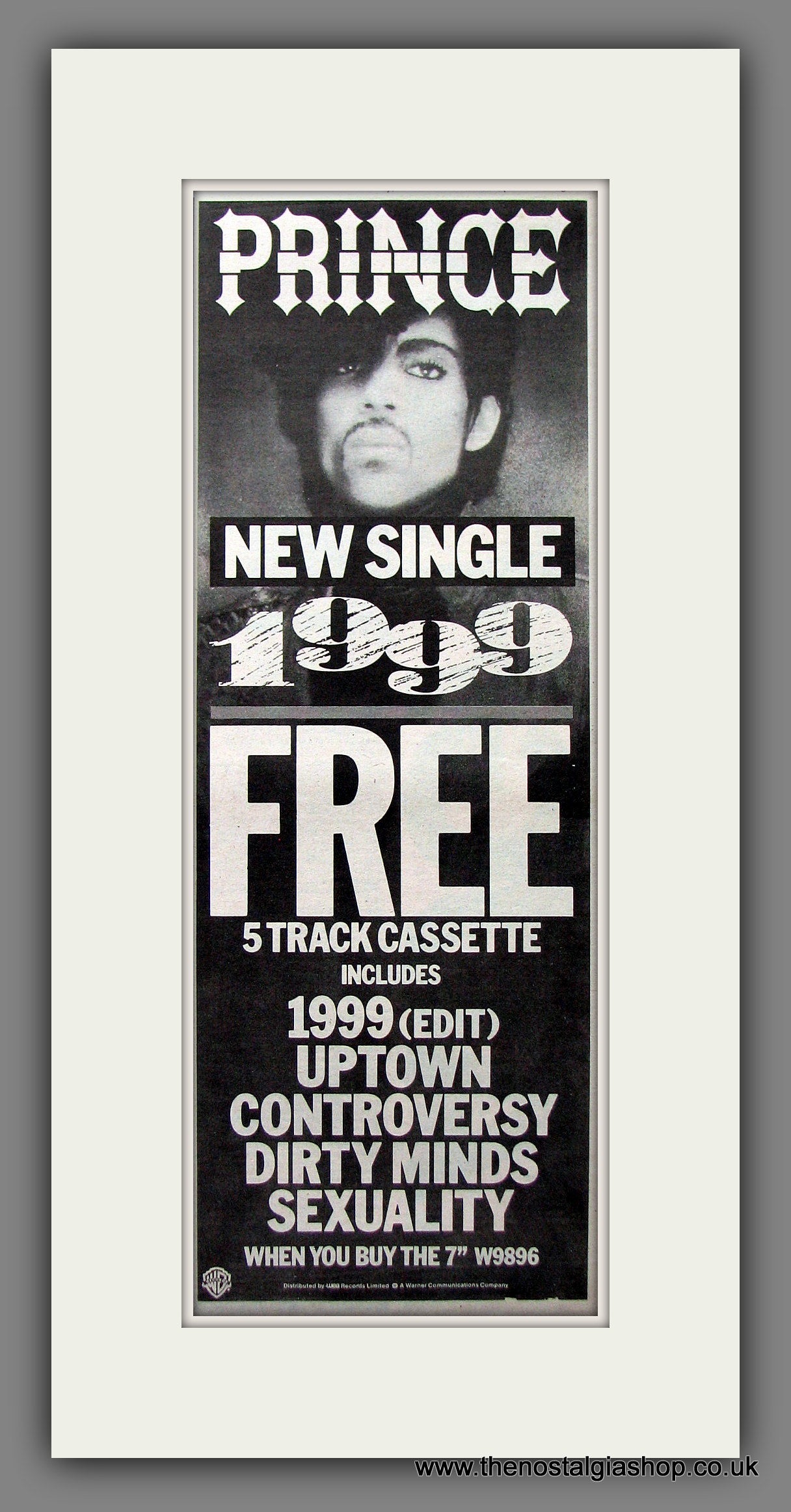 Prince New Single 1999. Original Advert 1983 (ref AD200254)
