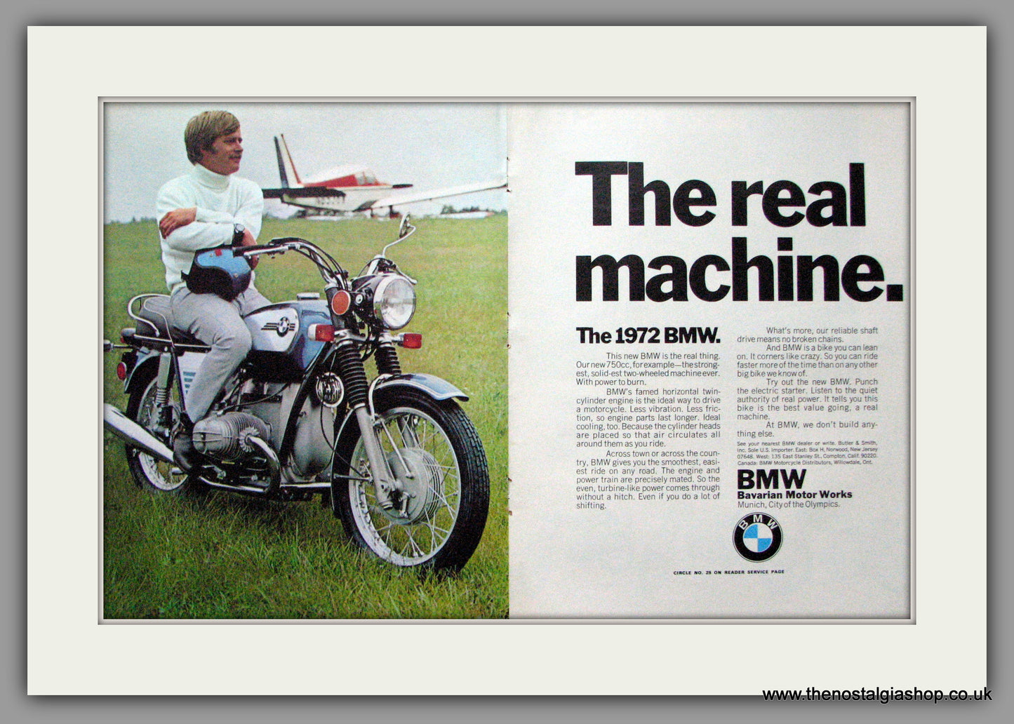 BMW 750cc Motorcycle. Vintage Advert 1972 (ref AD51521)