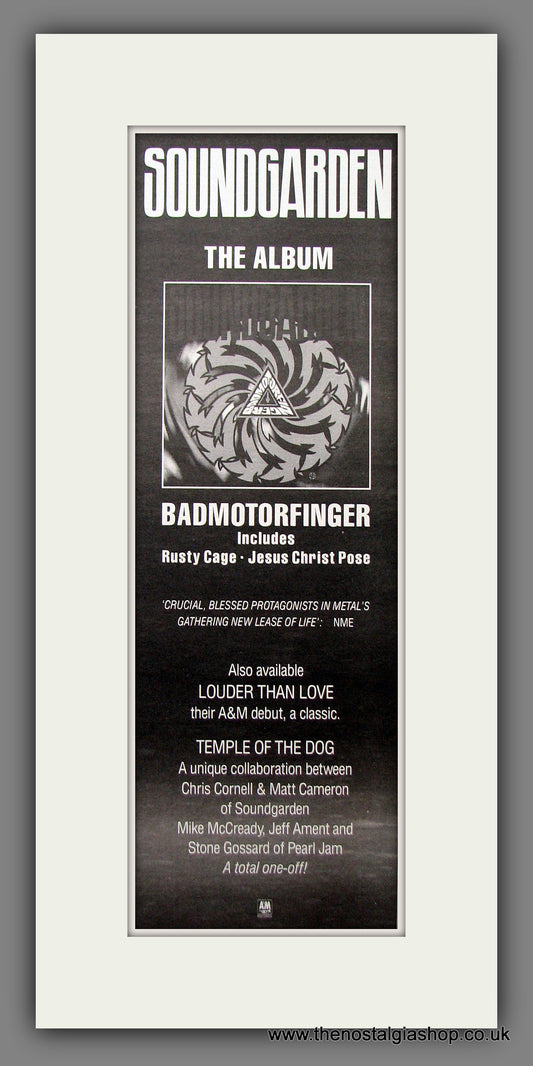 Soundgarden Badmotorfinger. Original Advert 1992 (ref AD200264)