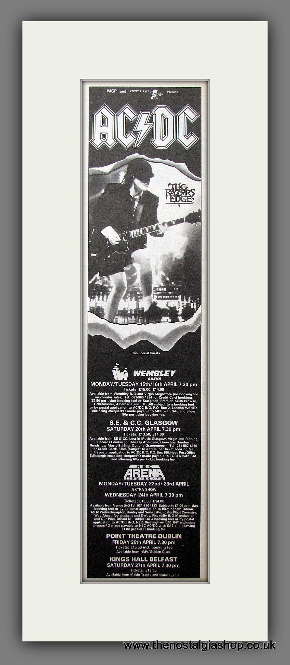 AC DC The Razors Edge Tour Dates. Original Advert 1990 (ref AD200270 ...