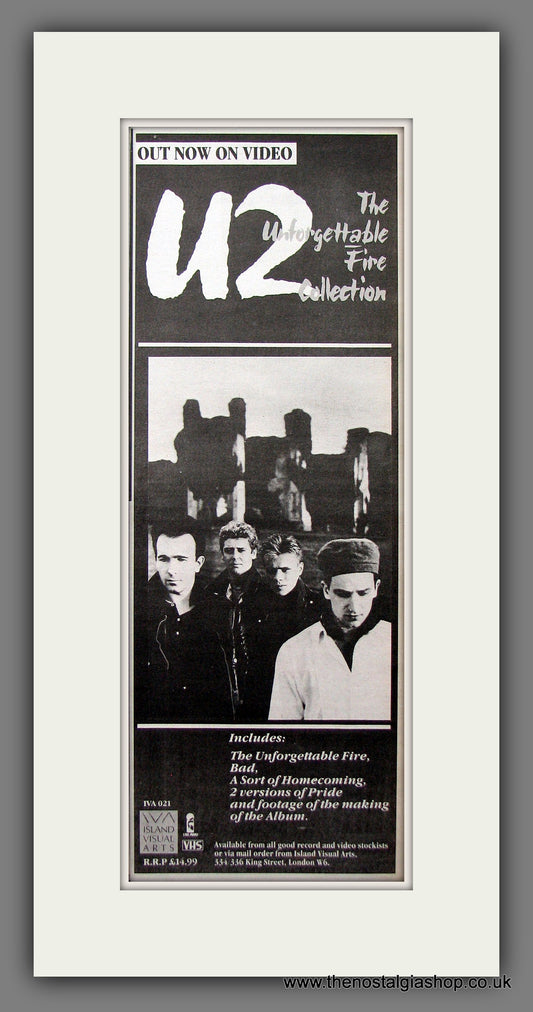 U2 The Unforgettable Fire Collection. Original Advert 1989 (ref AD200280)