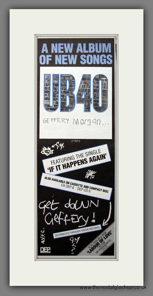 UB40 Geffery Morgan. Original Advert 1984 (ref AD200290)