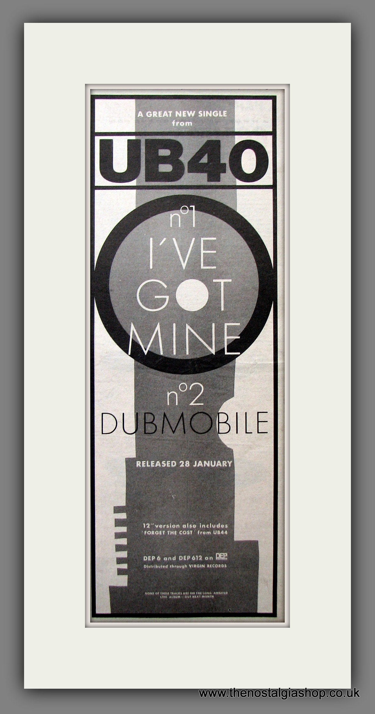 UB40 I've Got Mine. Original Advert 1983 (ref AD200291)
