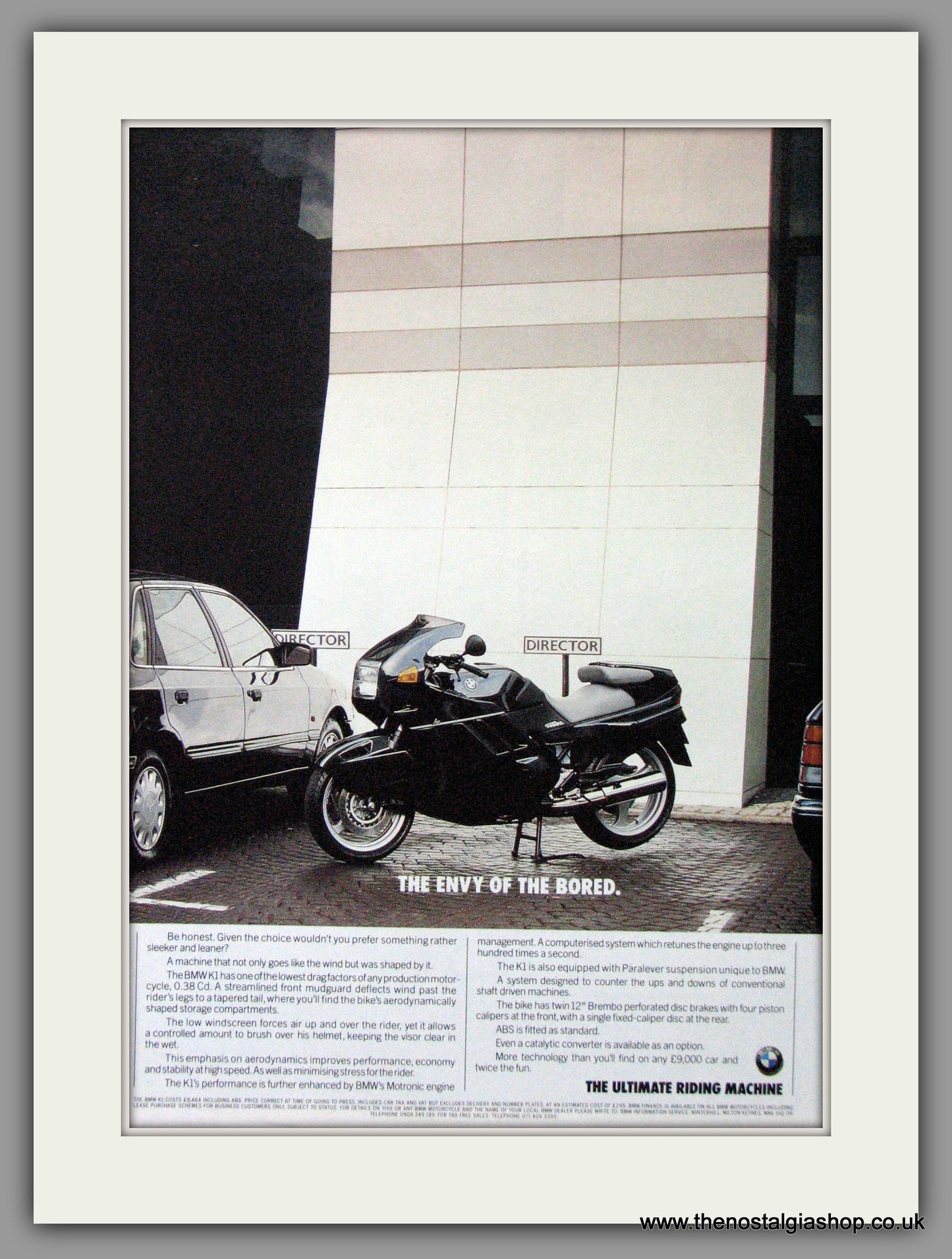 BMW K1 Motorcycle. 1991 Original Advert (ref AD51548)