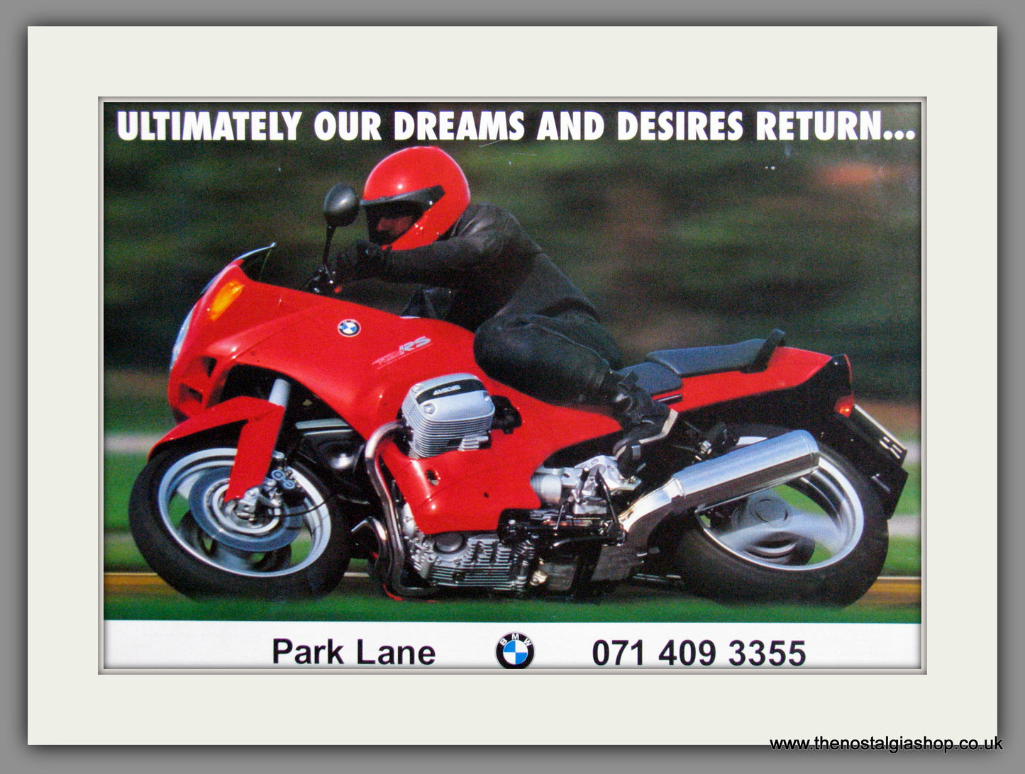 BMW Motorcycle Dealers. Park Lane. 1993 Print (ref AD51575)