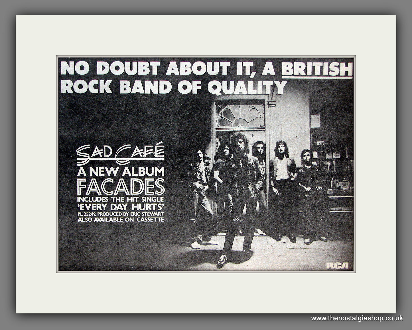 Sad Cafe Facades. Original Vintage Advert 1979 (ref AD56348)