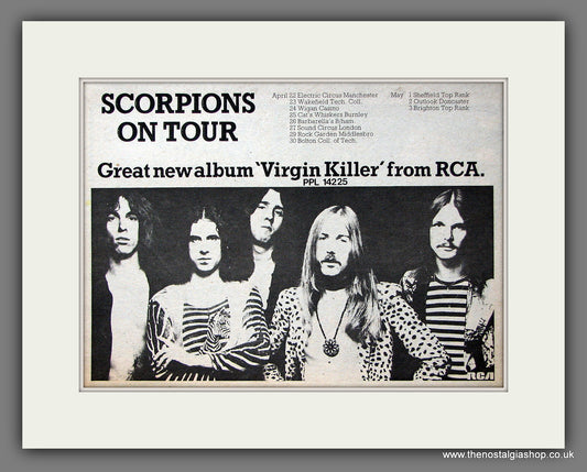 Scorpions On Tour. Original Vintage Advert 1977 (ref AD56363)