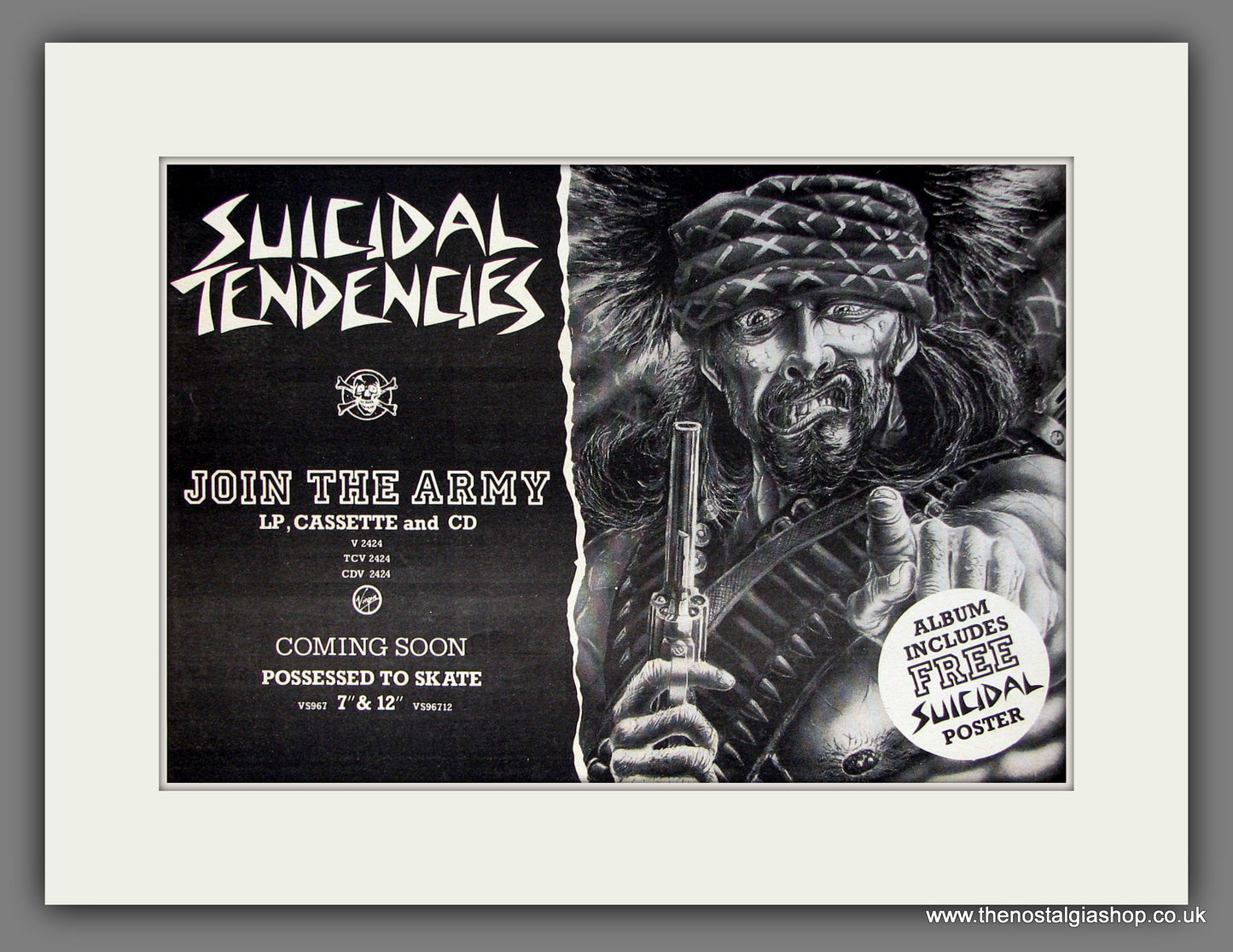 Suicidal Tendencies Join The Army. Original Vintage Advert 1987 (ref AD56367)