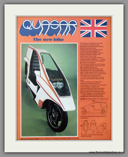 Quasar Motorcycles 1981 Original Advert (ref AD51594)