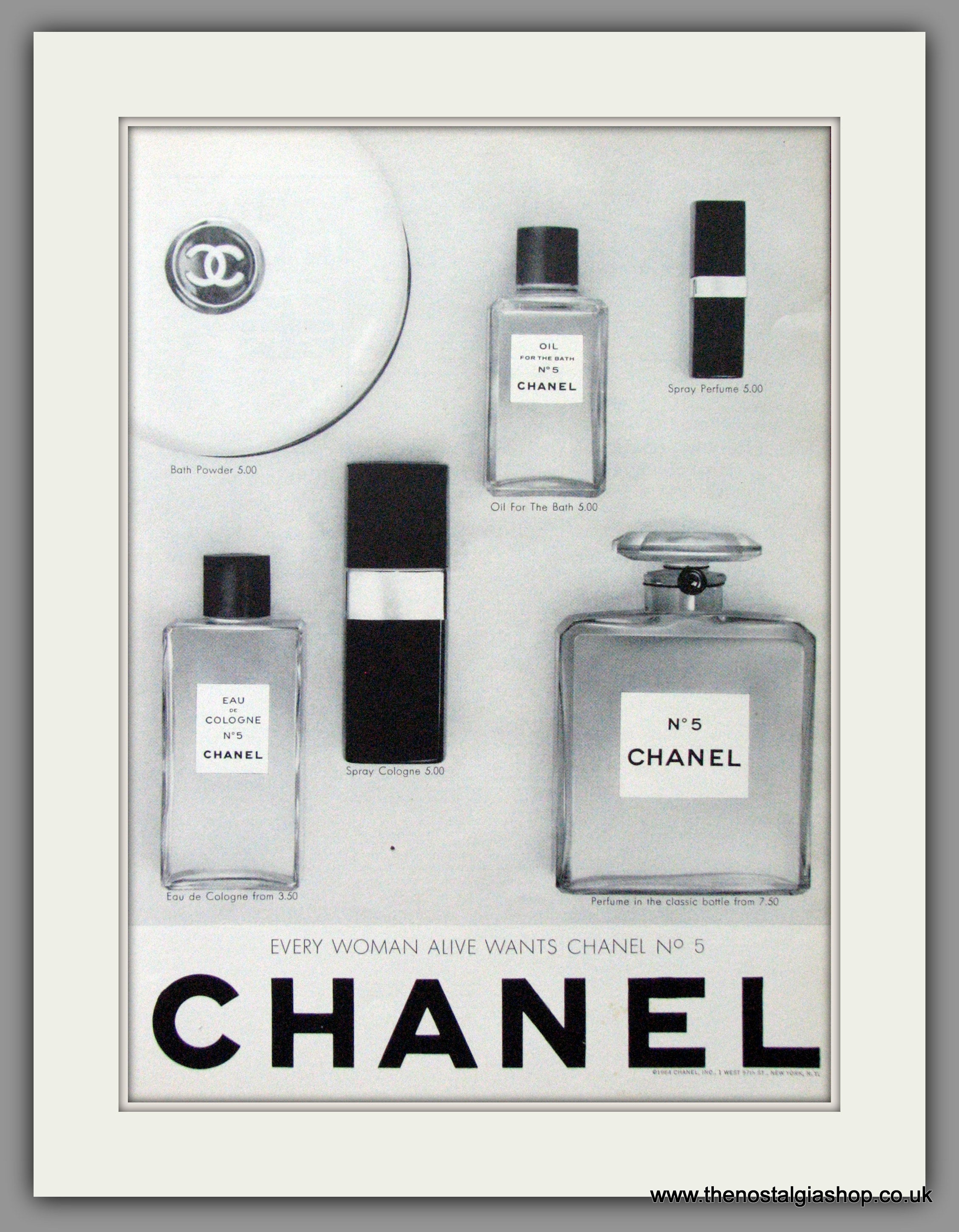 Chanel No.5 Range. Original Advert 1964 (ref AD52618) – The
