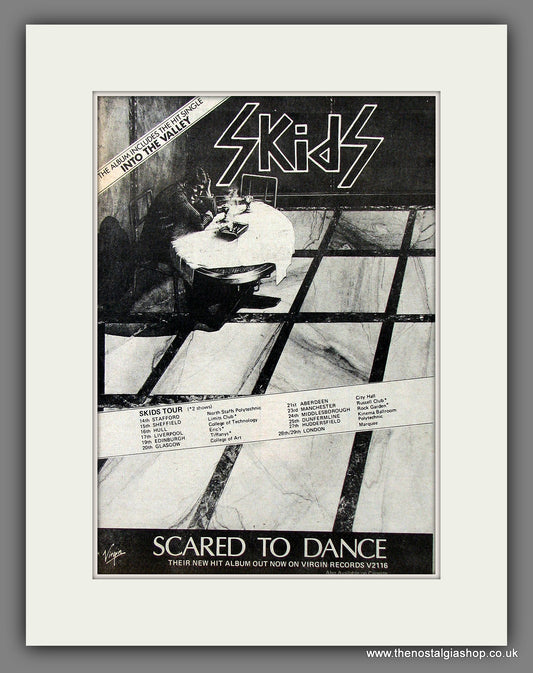 Skids Tour Scared To Dance. Original Vintage Advert 1979 (ref AD56385)
