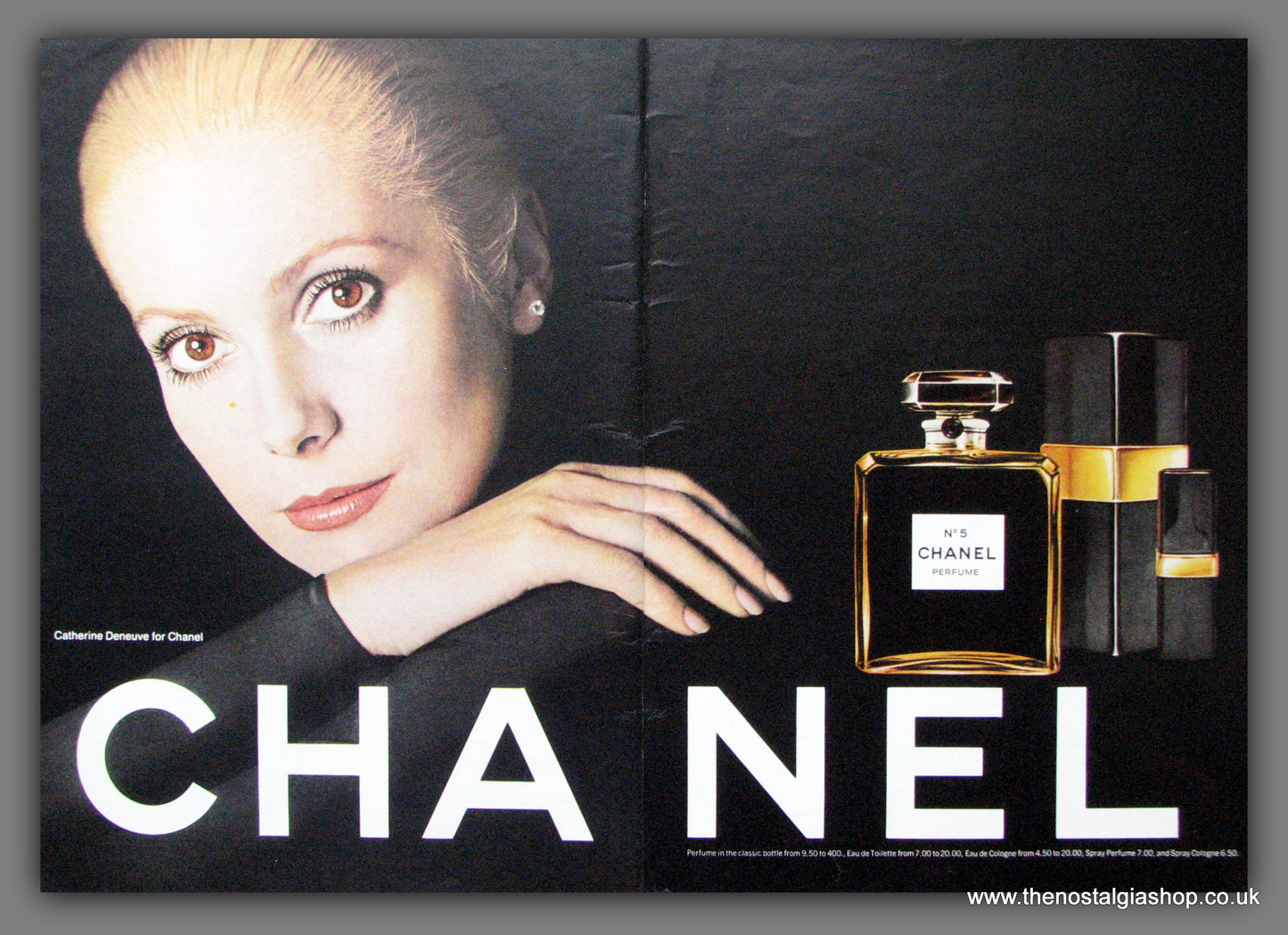 Chanel No.5 With Catherine Deneuve. Original Large Advert 1973 (ref AD52621)