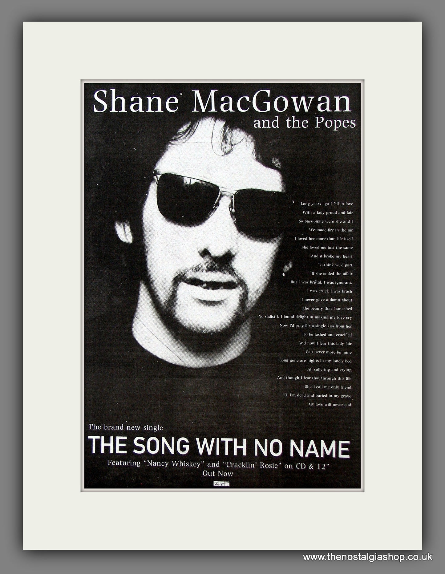 Shane MacGowan And The Popes The Song With No Name. Original Vintage Advert 1994 (ref AD56407)