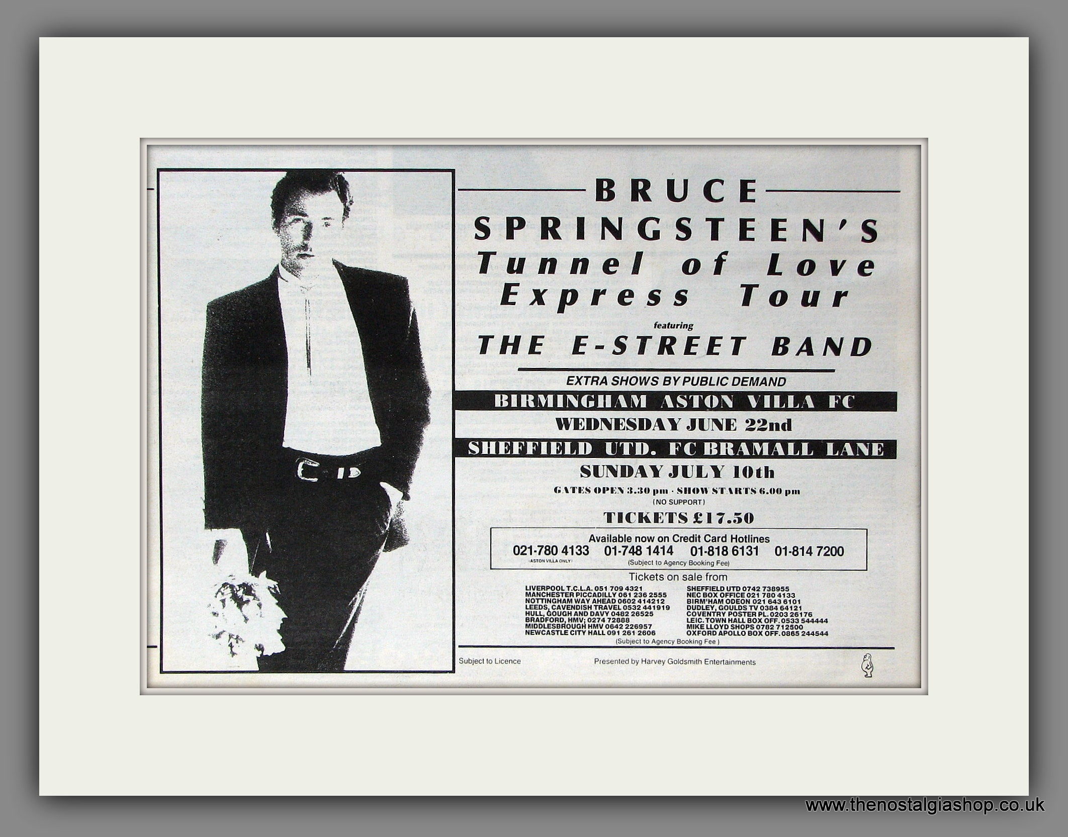 Bruce Springsteen Tunnel Of Love. Original Vintage Advert 1988 (ref AD ...