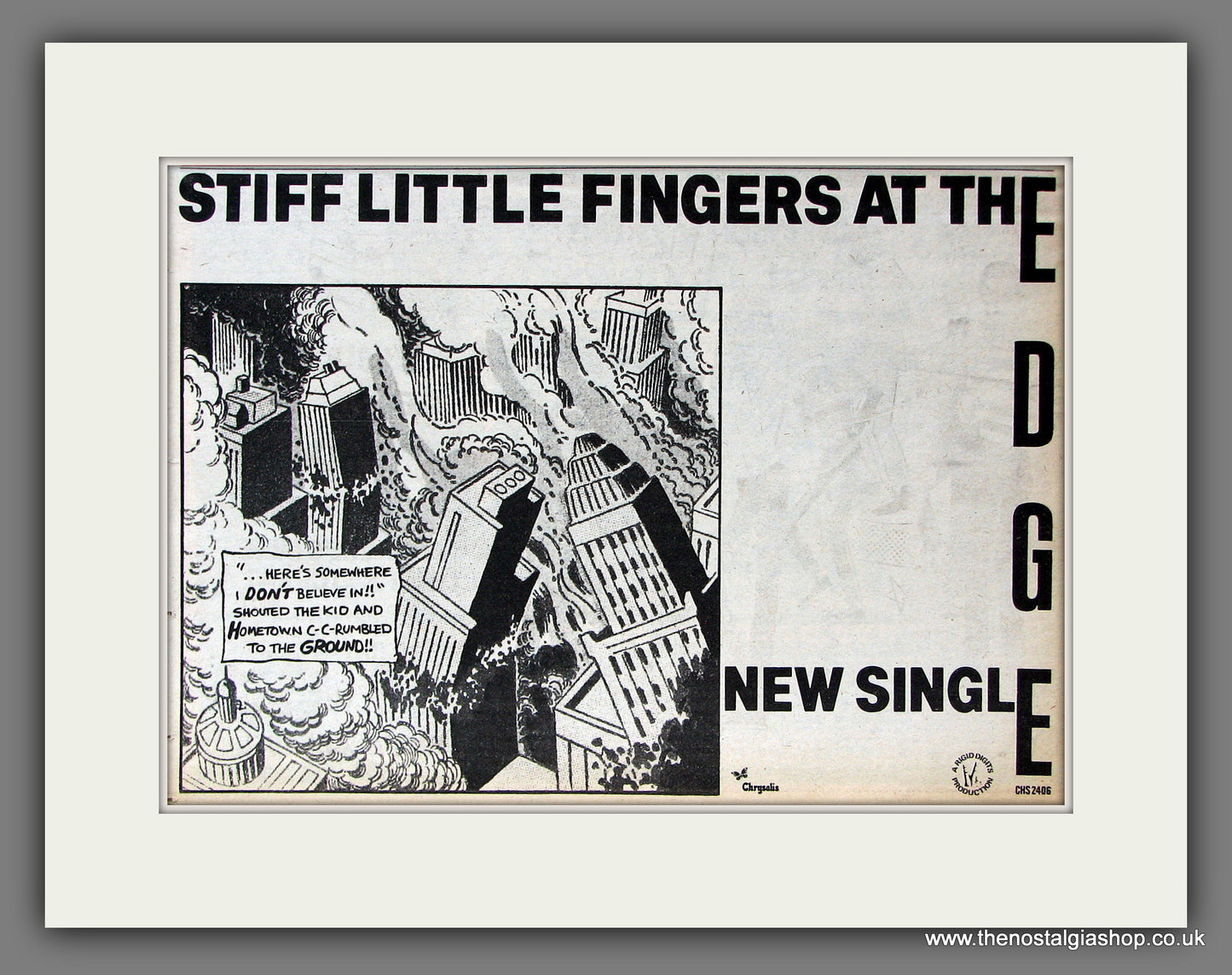 Stiff Little Fingers At The Edge. Original Vintage Advert 1980 (ref AD56417)