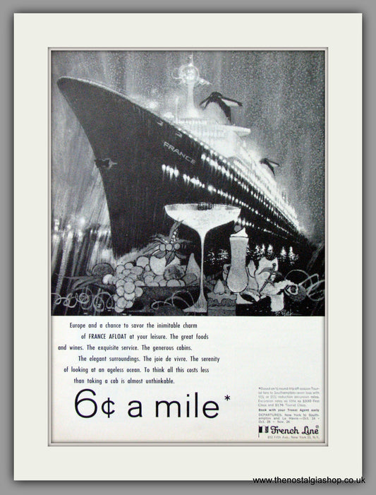 France Afloat. French Line Ocean Liners. Original Advert 1965 (ref AD51721)