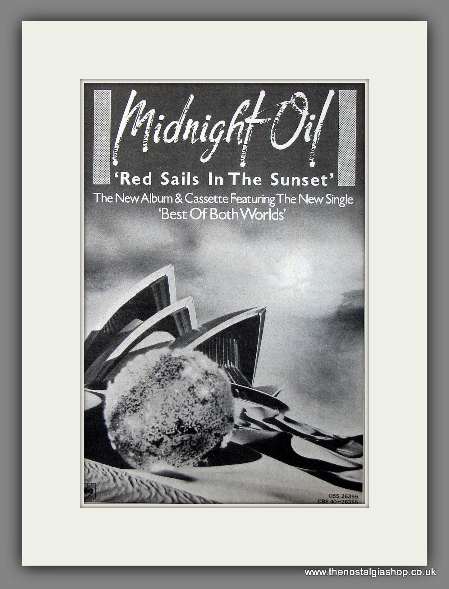 Midnight Oil Red Sails In The Sunset. Original Vintage Advert 1985 (ref AD56439)