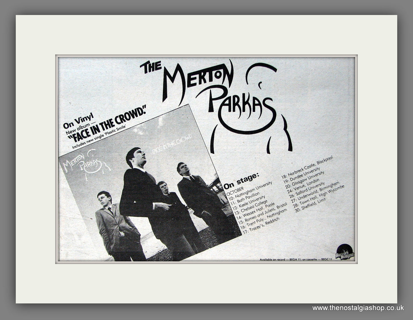 Merton Parkas (The) Face In The Crowd. Original Vintage Advert 1979 (ref AD56441)