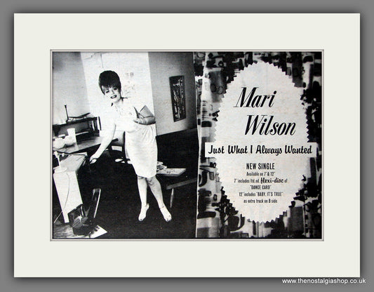 Mari Wilson Just What I Always Wanted. Original Vintage Advert 1982 (ref AD56443)