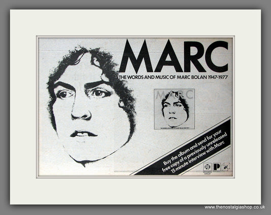 Marc Bolan Marc. Original Vintage Advert 1978 (ref AD56446)