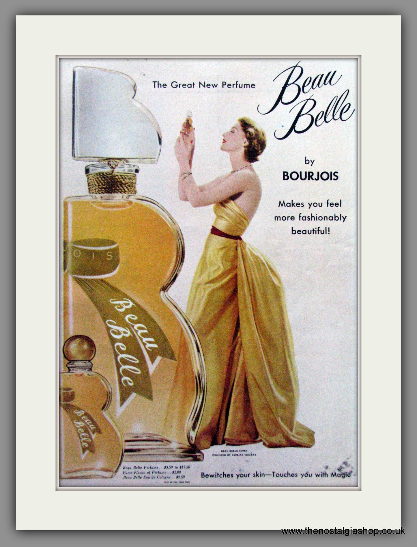 Bourjois, Beau Belle, Perfume. Original Advert 1949 (ref AD51703)