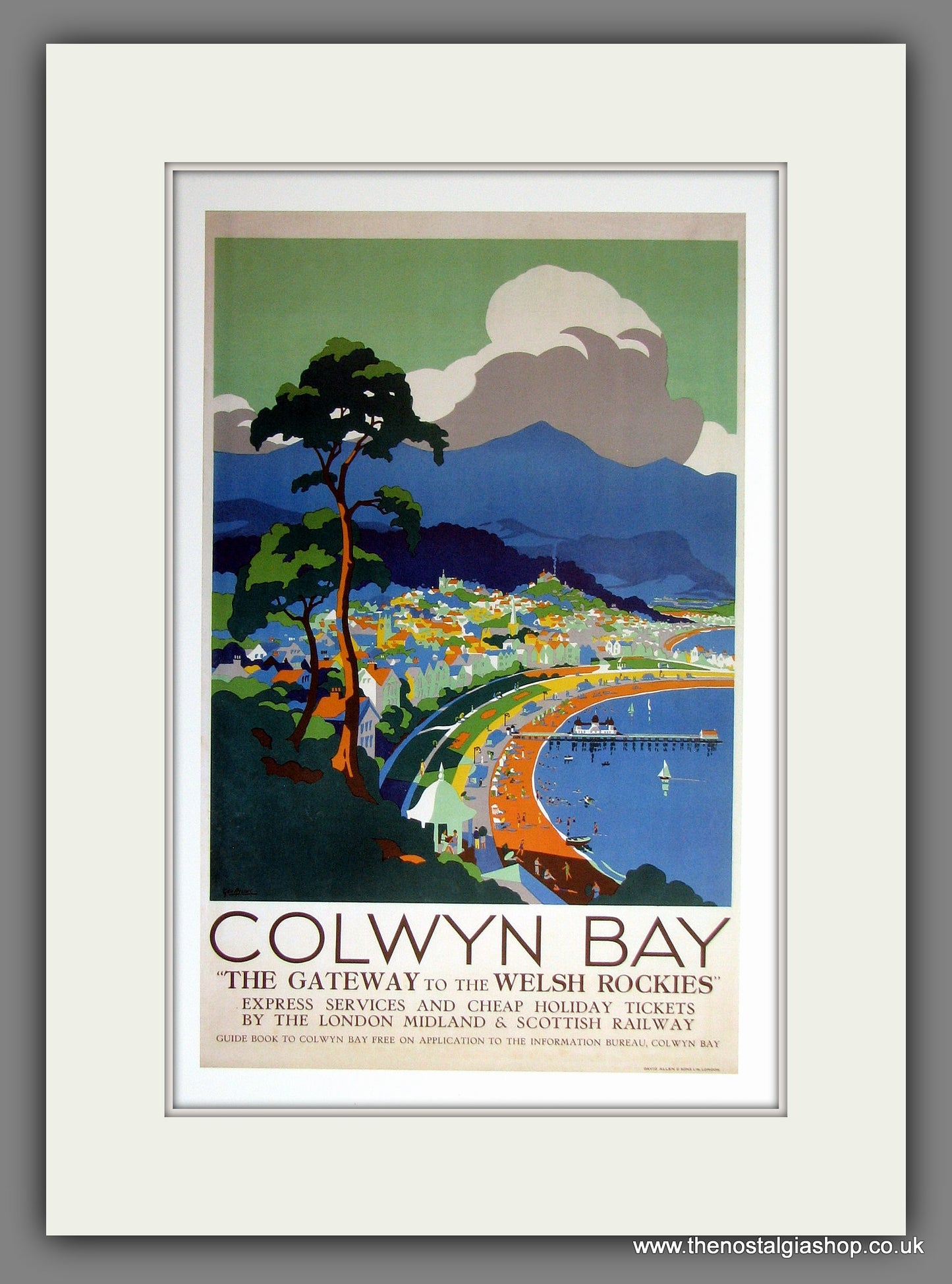 Colwyn Bay. Railway Travel Advert. (Reproduction). Mounted Print.