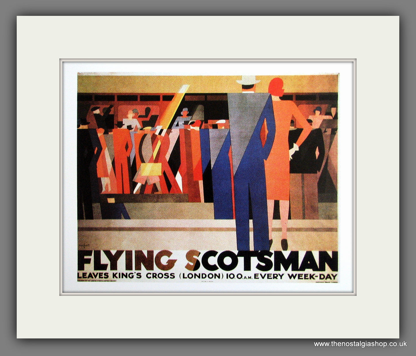 Flying Scotsman. Kings Cross. Railway Travel Advert. (Reproduction). Mounted Print.