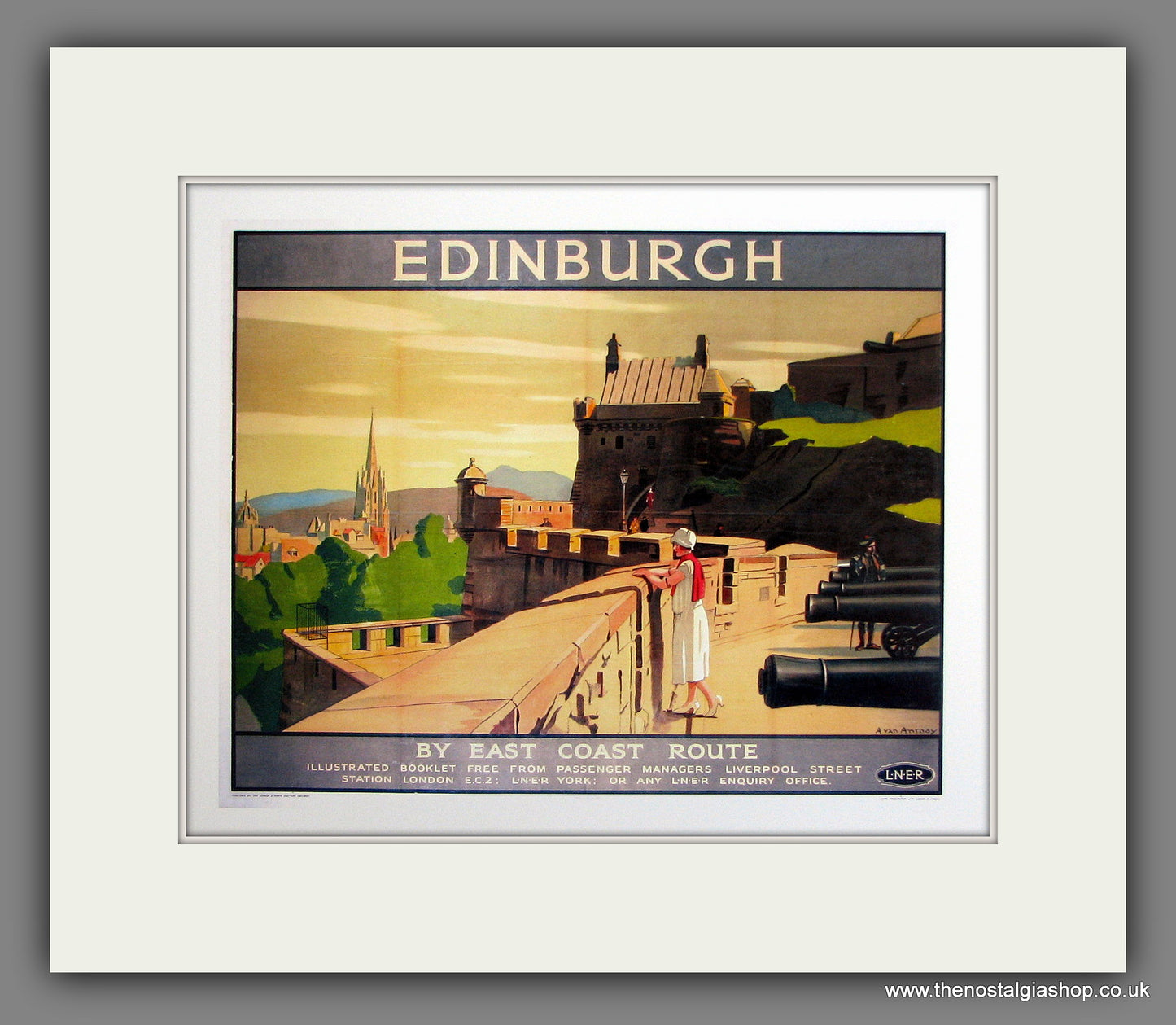 Edinburgh. Railway Travel Advert. (Reproduction). Mounted Print.
