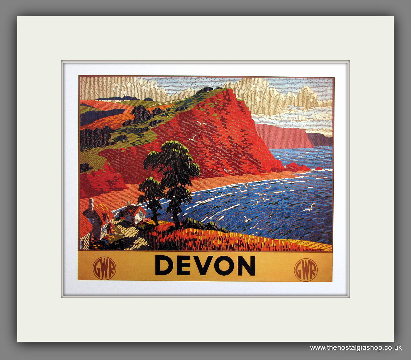 Devon. GWR. Railway Travel Advert. (Reproduction). Mounted Print.