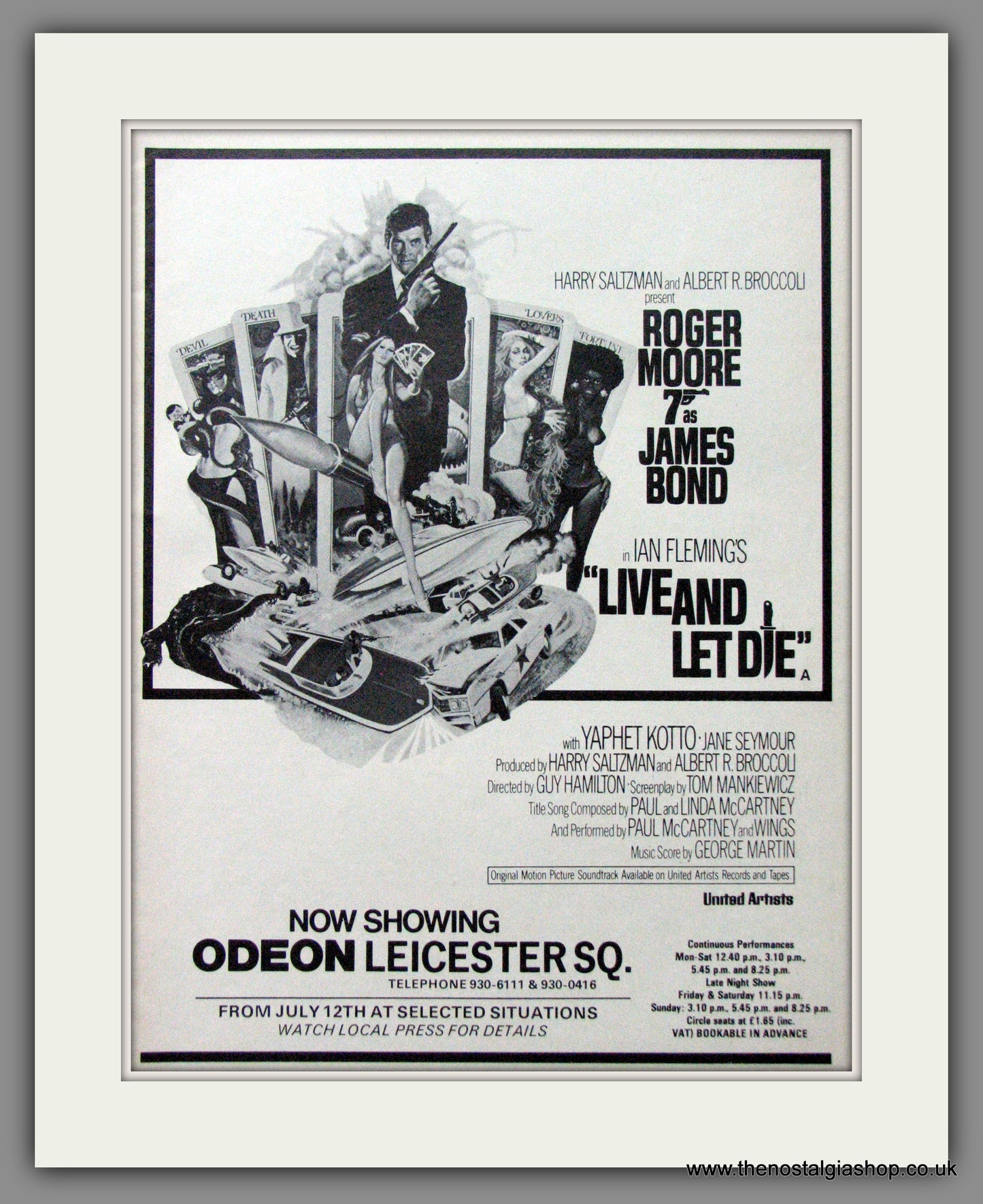James Bond. Live And Let Die. Original Advert 1973 (ref AD51820)