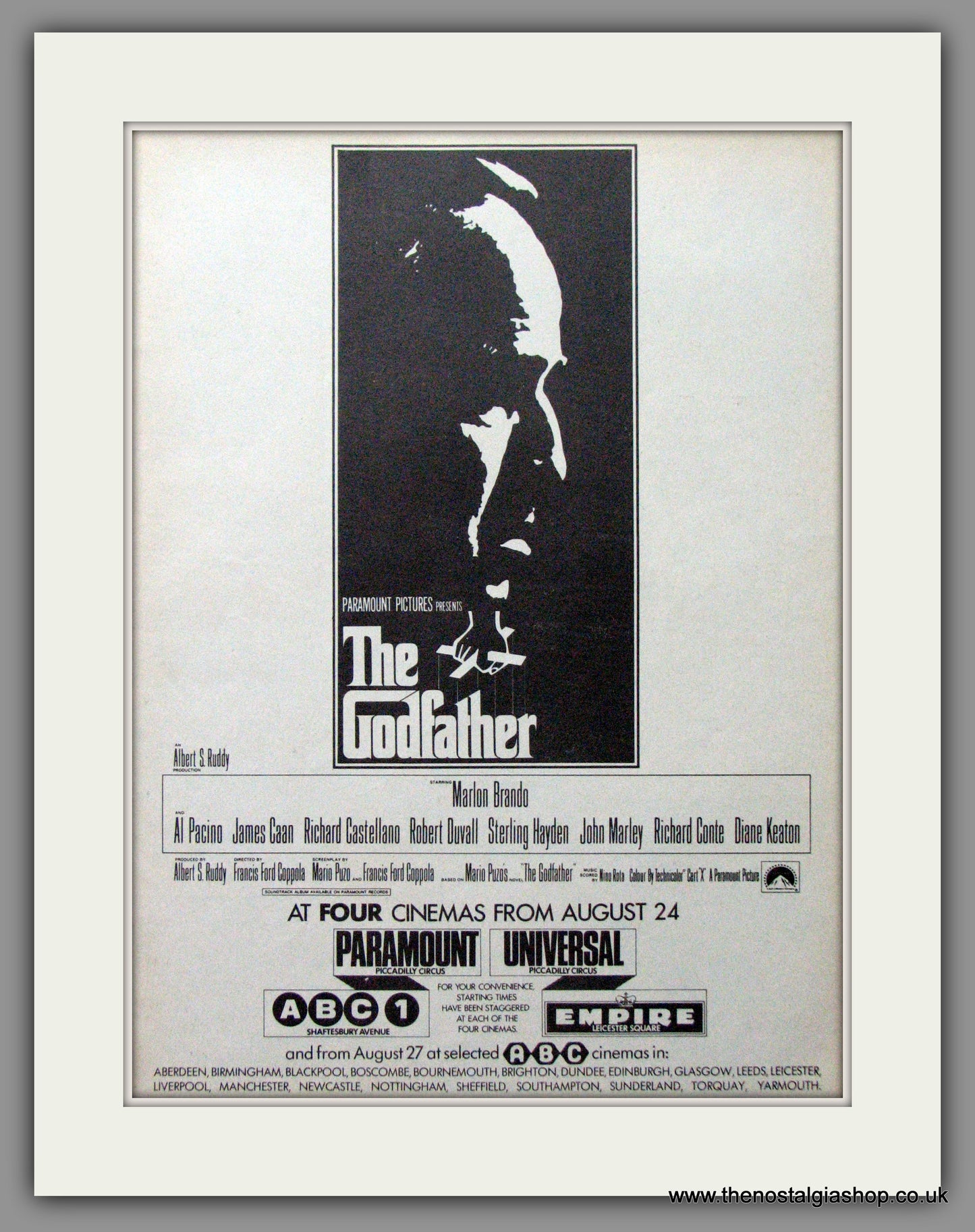 Godfather (The). Original Advert 1972 (ref AD51825)