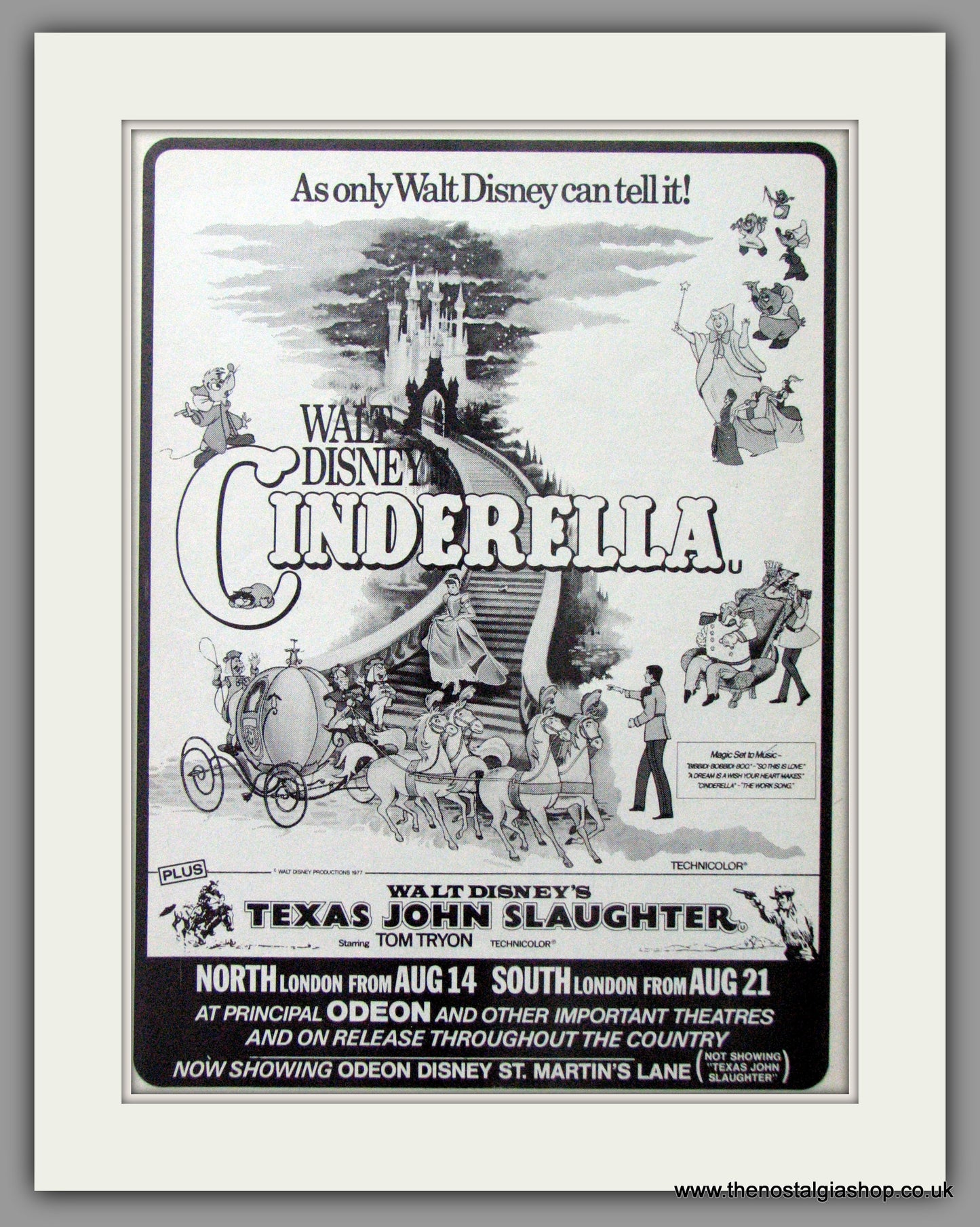 Cinderella Walt Disney Original Advert 1977 (ref AD669)