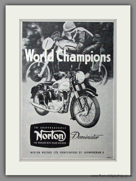 Norton Dominator. Original Advert 1952  (ref AD51912)