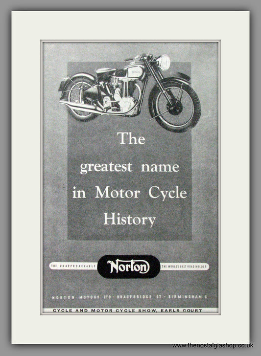 Norton Motorcycles at Earls Court. Original Advert 1949  (ref AD51915)