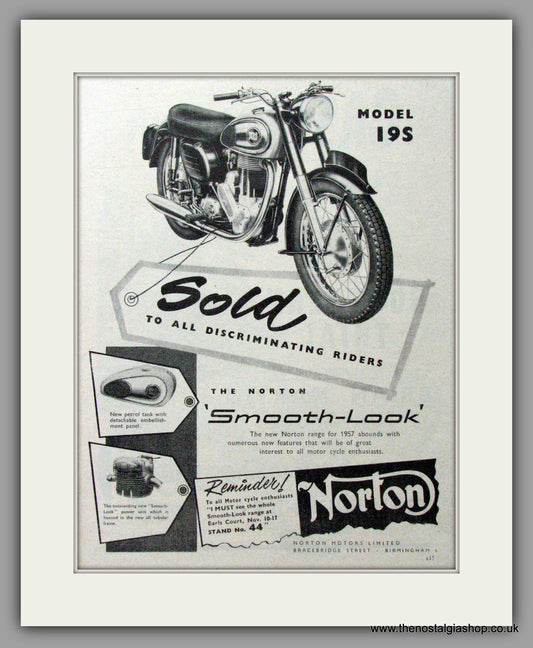 Norton Model 19 S. Original Advert 1956  (ref AD51925)