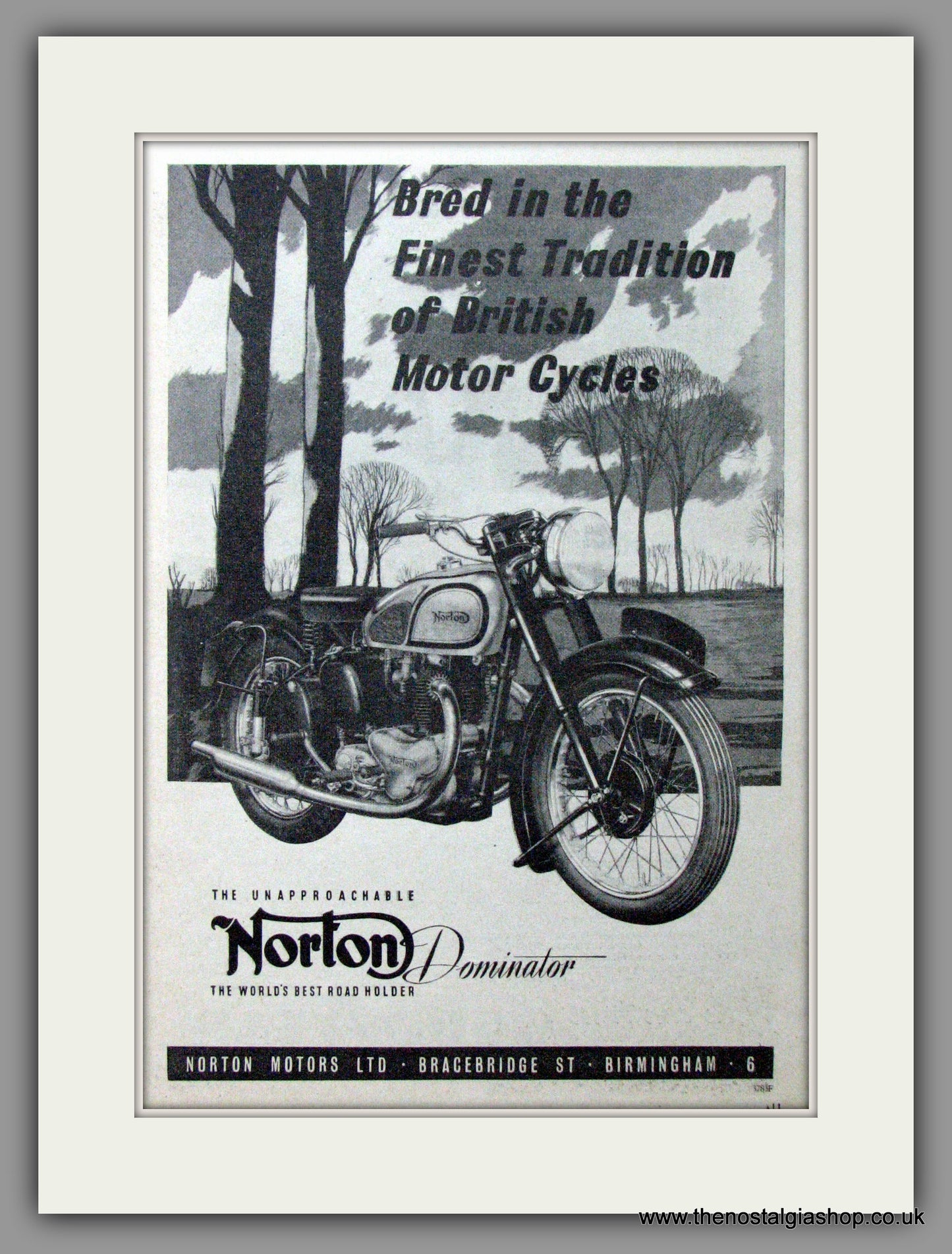 Norton Dominator . Original Advert 1950  (ref AD51929)