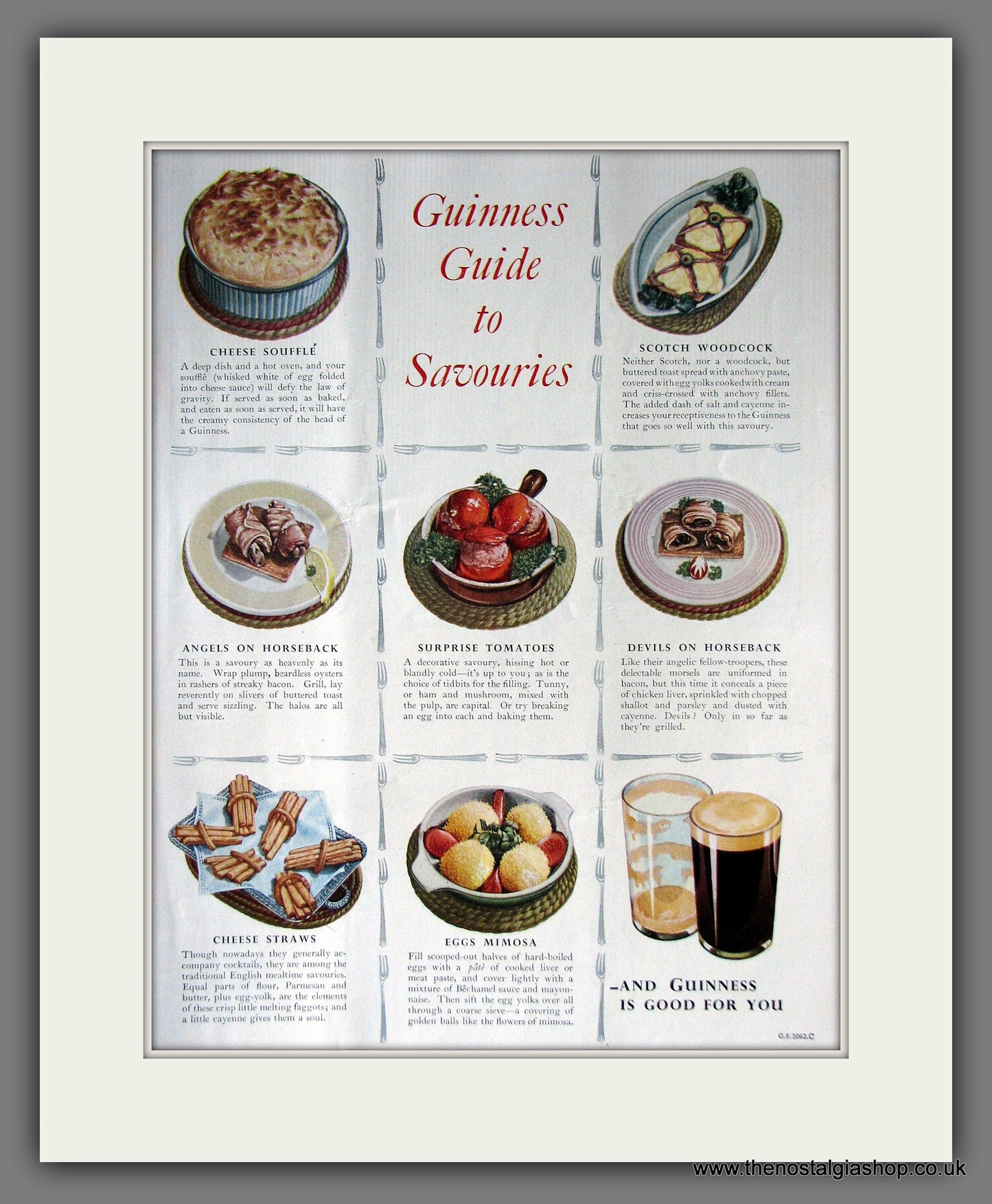 Guinness Guide To Savouries. 1953 Original Advert  (ref AD56326)