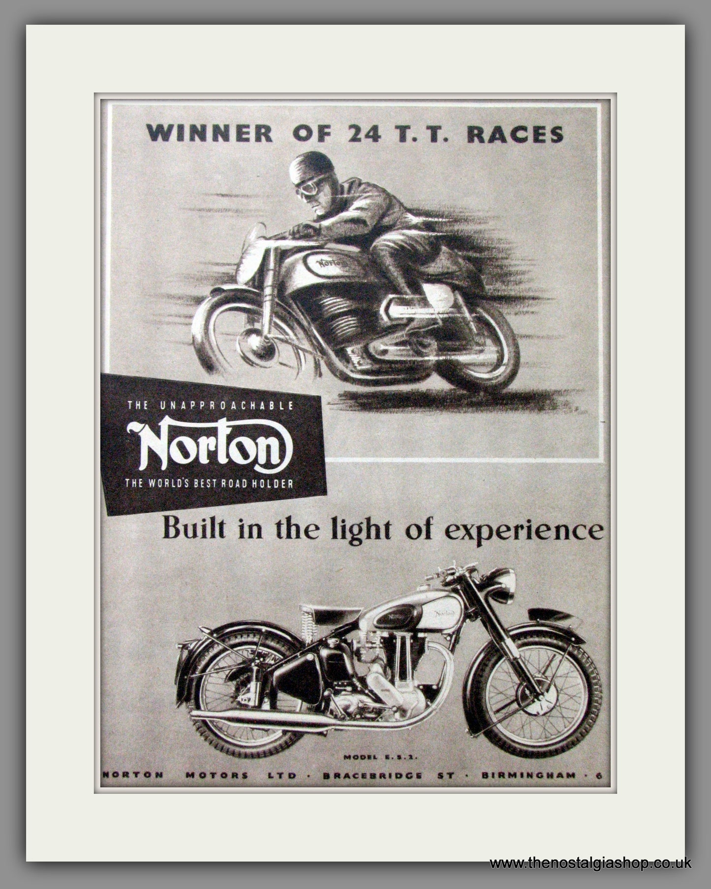 Norton E.S.2. 24 TT wins. Original Advert 1951  (ref AD51935)