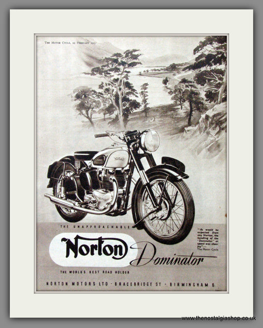 Norton Dominator. Original Advert 1951  (ref AD51936)
