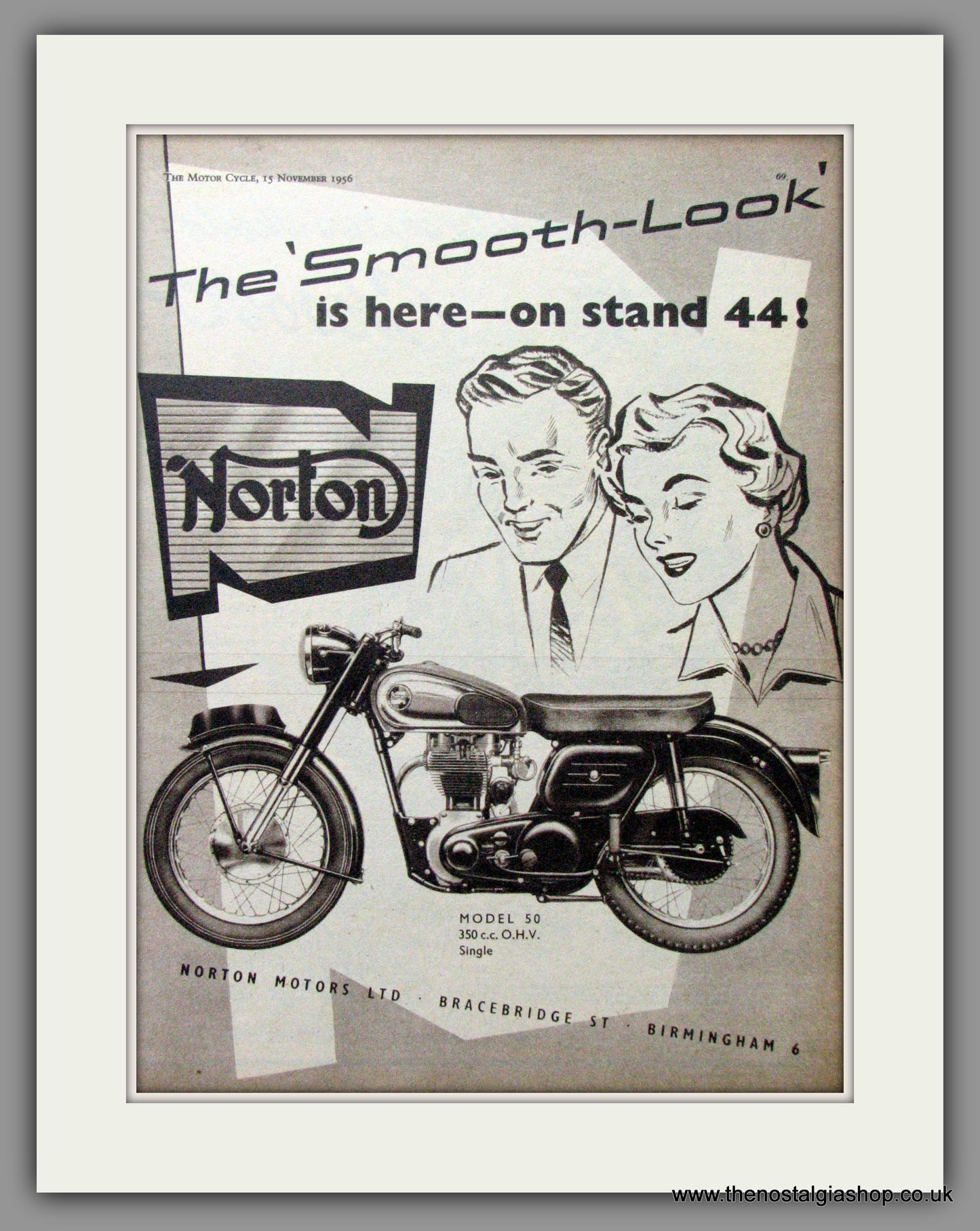 Norton Model 50 350cc O.H.V. Single. Original Advert 1956  (ref AD51943)