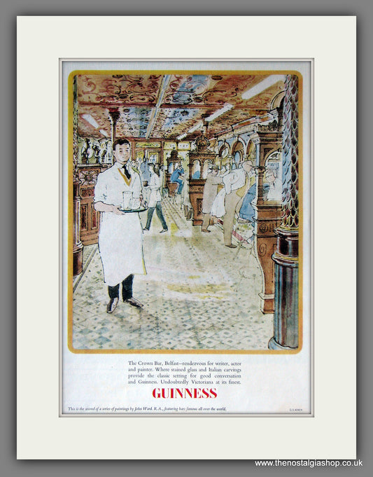 Guinness. The Crown Bar, Belfast. 1967 Original Advert  (ref AD56344)