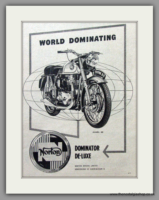 Norton Dominator De-Luxe. Original Advert 1954  (ref AD51952)