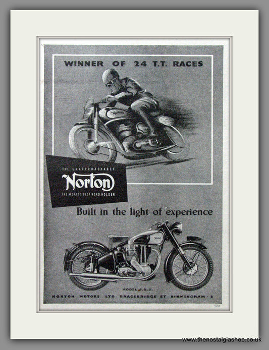 Norton Wins 24 T.T. Races. Original Advert 1951  (ref AD51967)