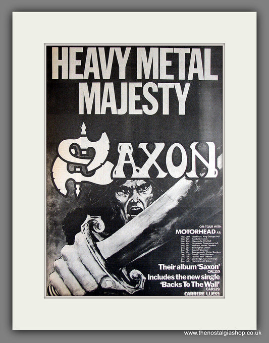 Saxon. UK Tour with Motorhead. Vintage Advert 1979 (ref AD14115)