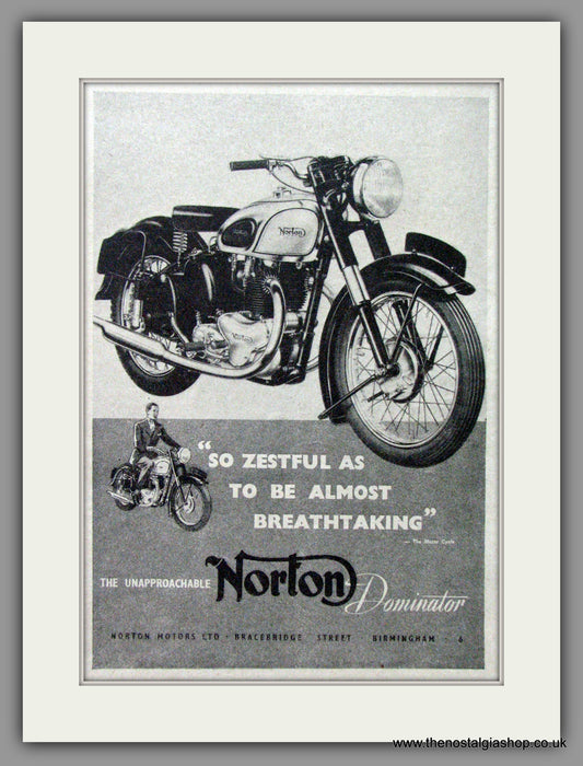 Norton Dominator. Original Advert 1952  (ref AD51976)